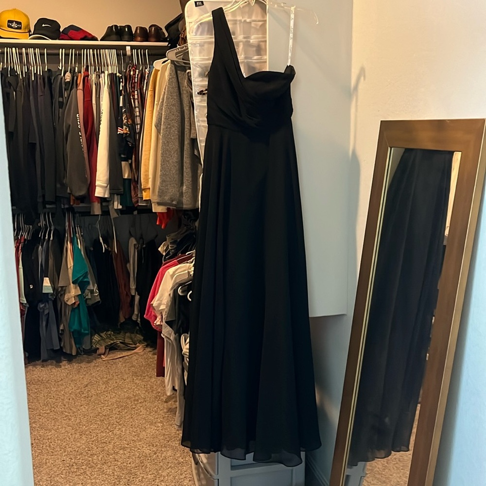 Black Formal One Shoulder Dress